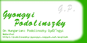 gyongyi podolinszky business card